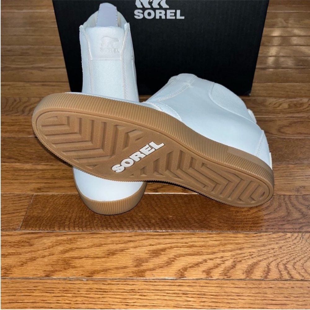 Sorel Out & About Pull On Wedge Booties Sea Salt White & Gum 2 Women’s Size 8.5 - Picture 10 of 13